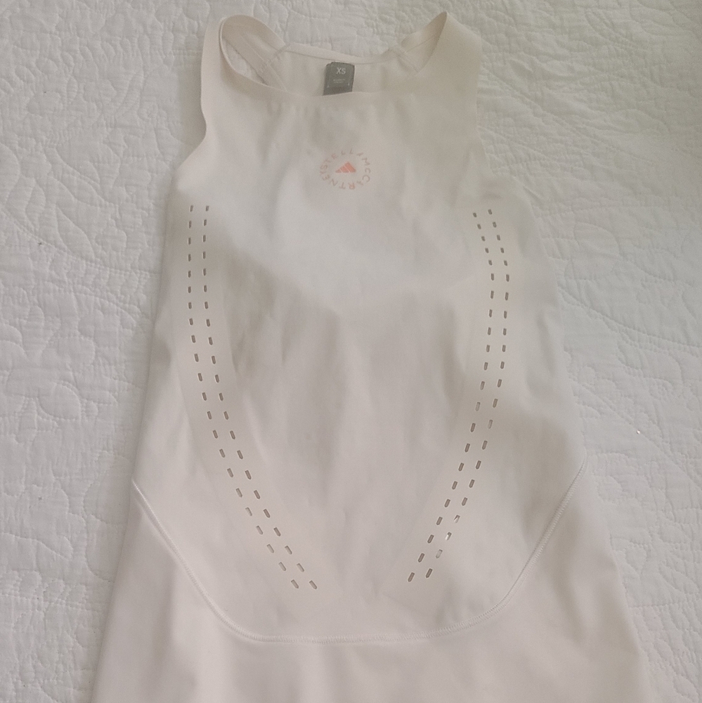 ADIDAS STELLA MCCARTNEY STRETCH WHITE WORKOUT TOP XS hp🔥🔥🔥 - Picture 2 of 9